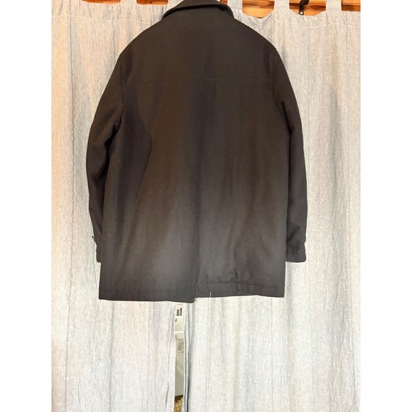 London Fog Men's Black Wool Blend Car Coat Size M/M - Picture 2 of 6